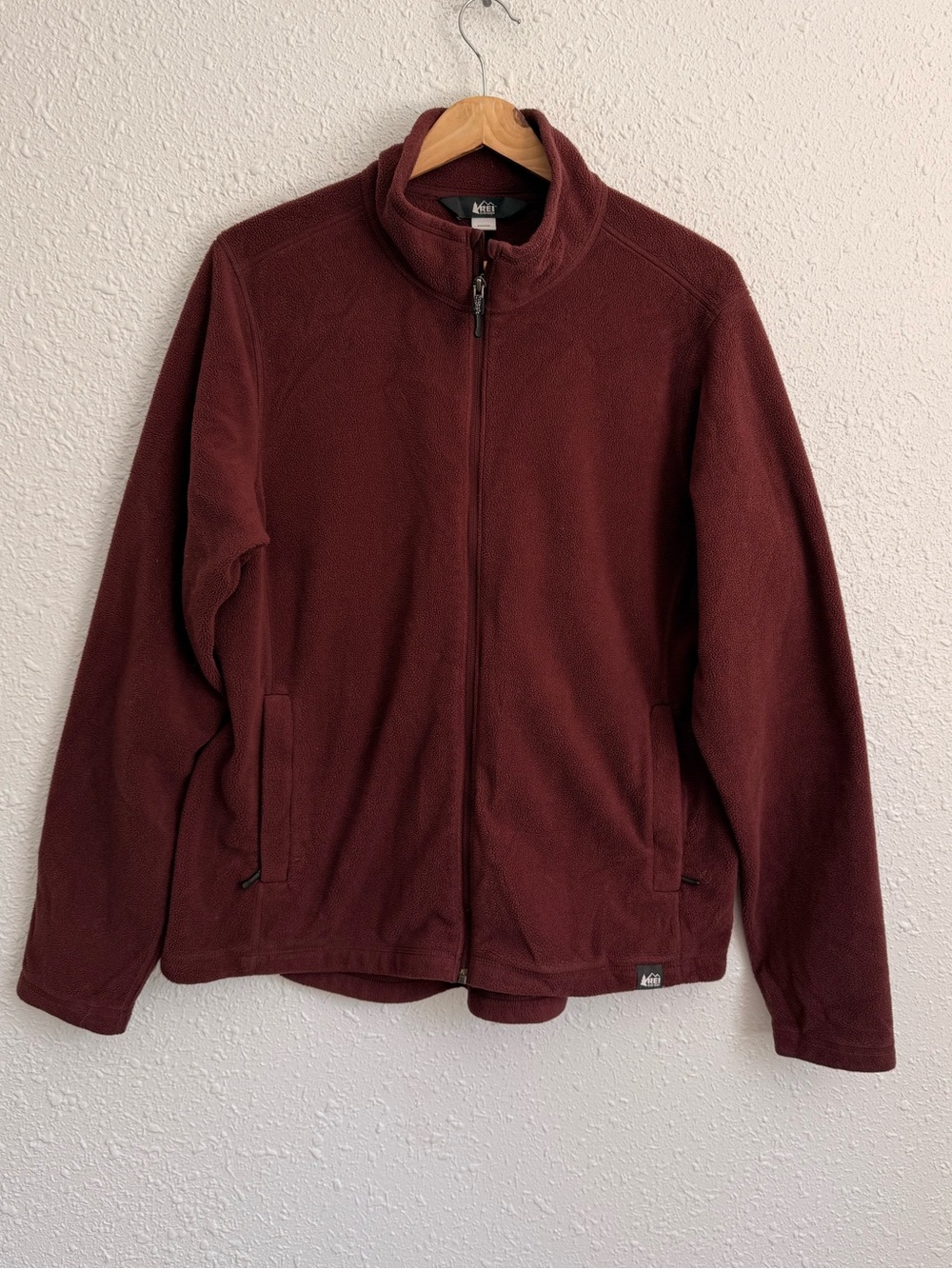 REI co-op burgandy maroon zip up fleece jacket Womens XL